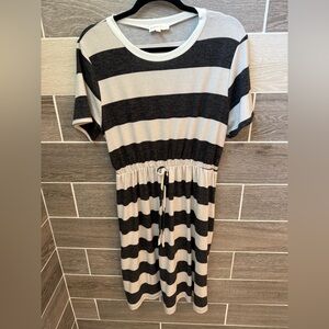 Perfect Peach Black Stripes Casual Dress Swim Cover Up Loungewear XL